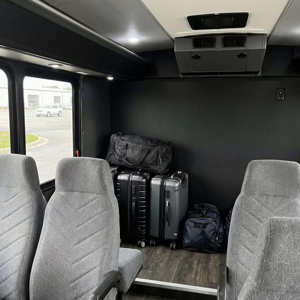 lima 15 passenger minibus luggage area
