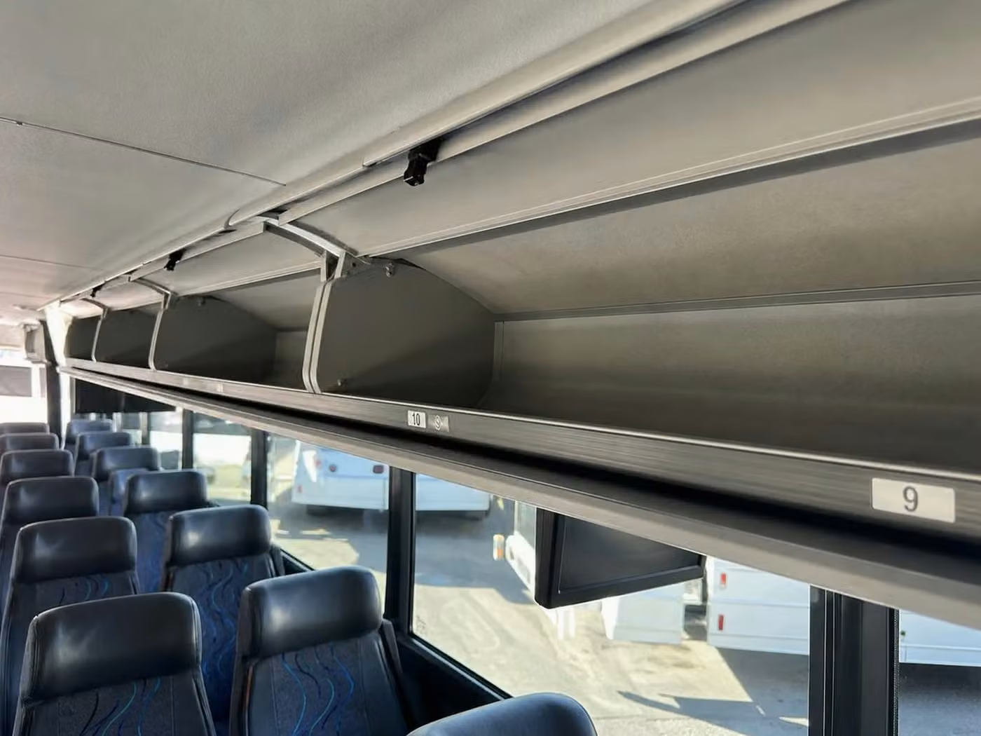 lima 18 passenger minibus overhead storage