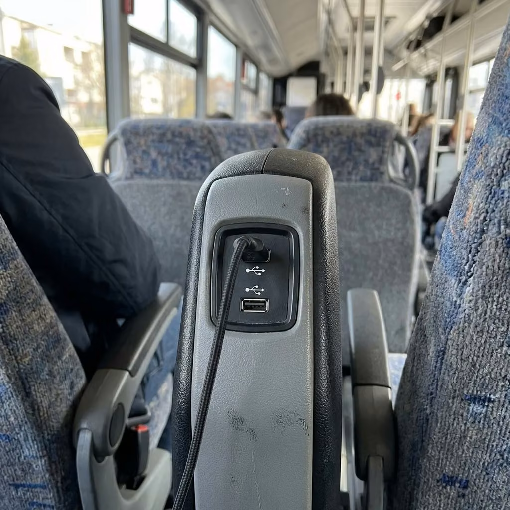 lima 35 passenger minibus usb charging