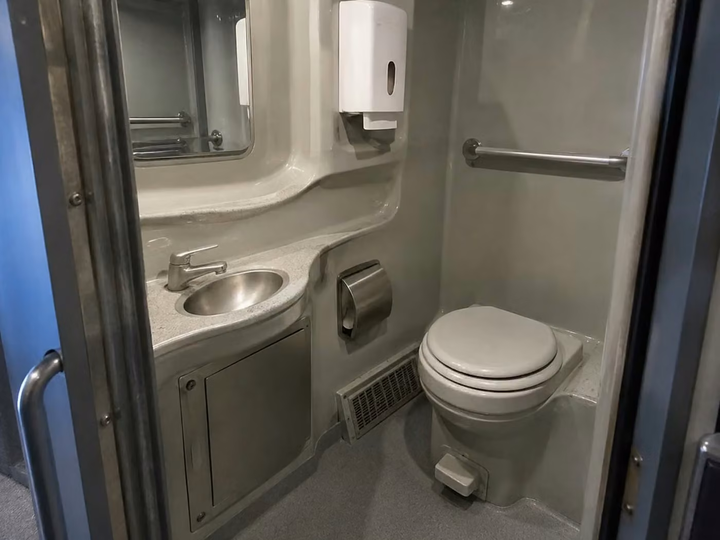 lima charter bus onboard restroom