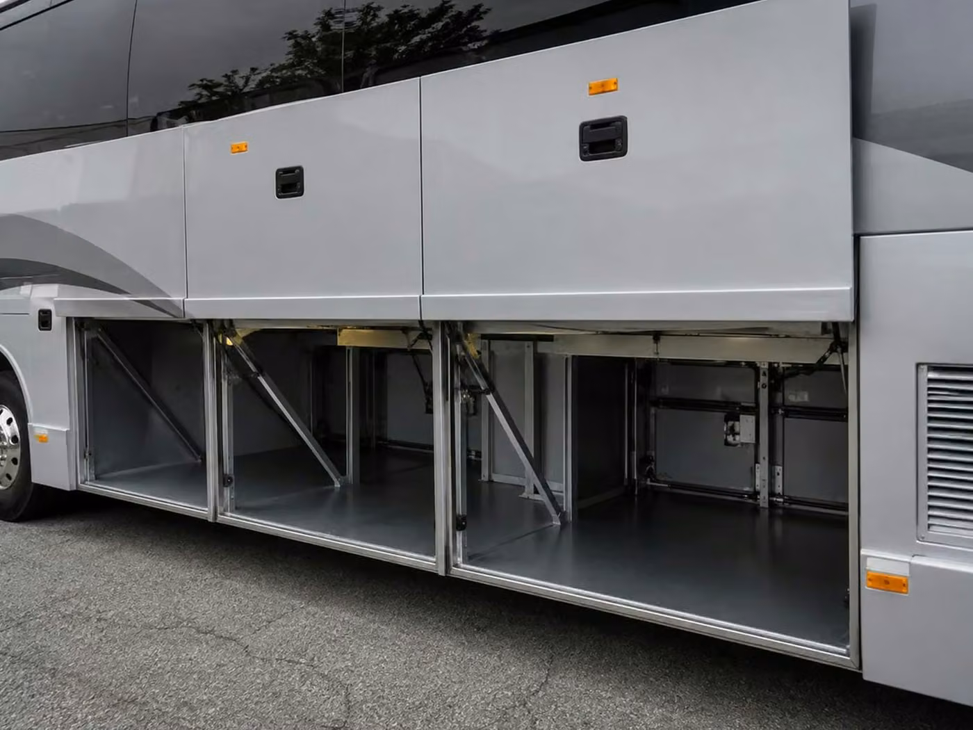 lima charter bus under bus storage