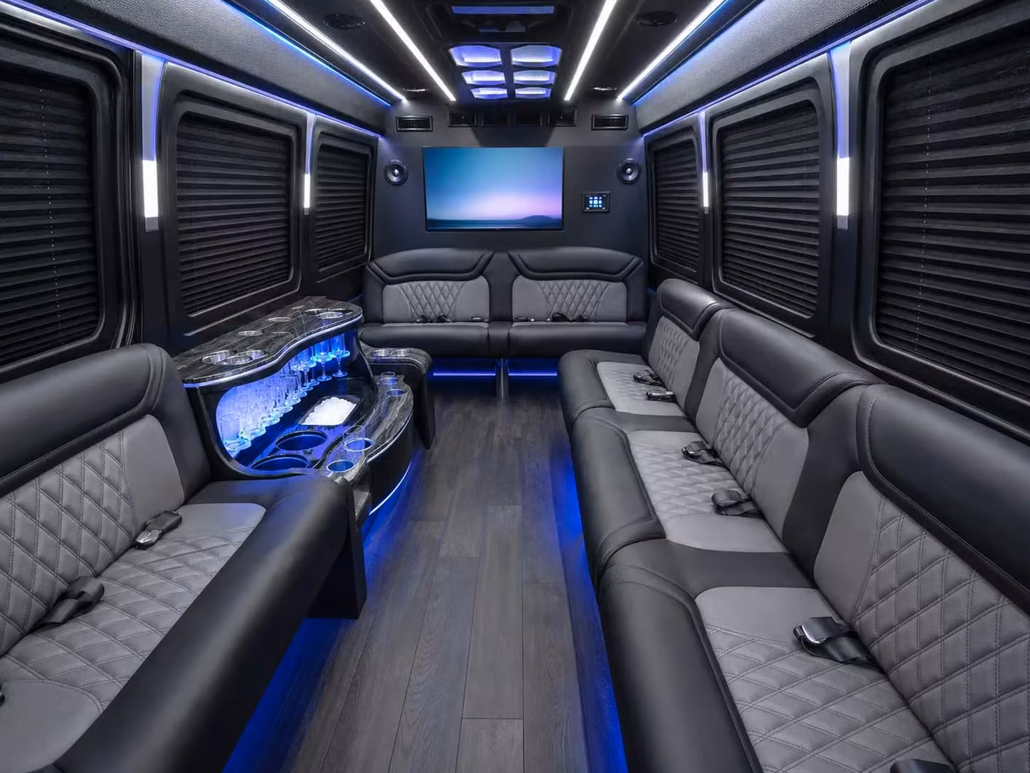 lima employee charter buses with wifi power outlets and reclining seats