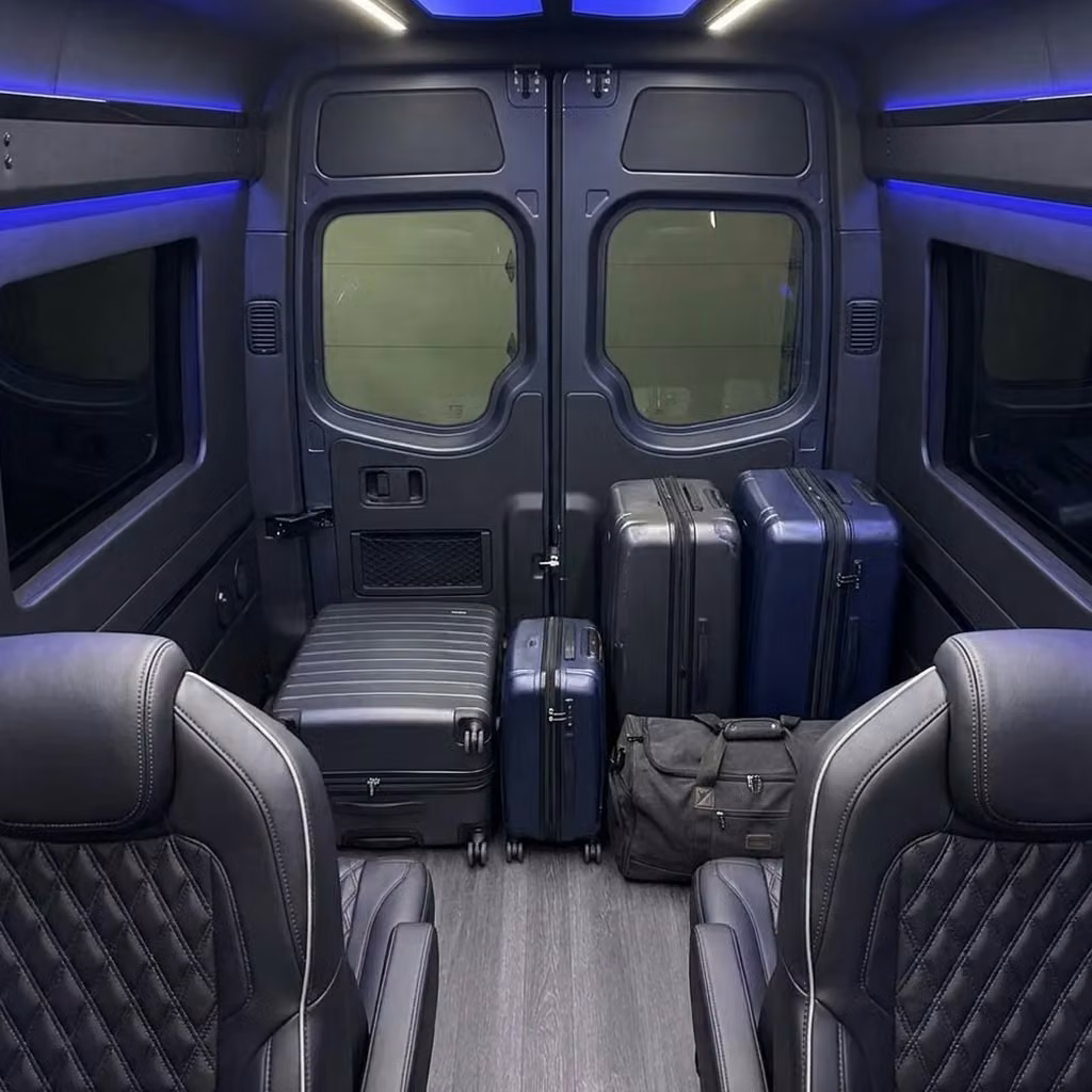 lima sprinter van rental with driver luggage area