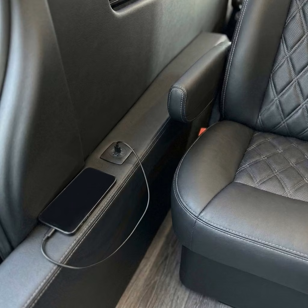 lima sprinter van rental with driver usb charging
